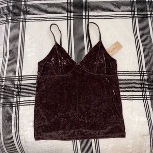 Maroon velvet tank top